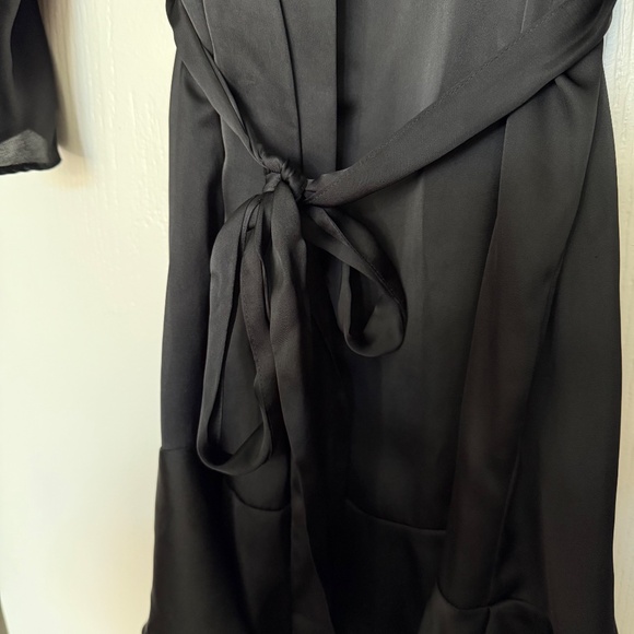 Victoria's Secret Black Satin Ruffled Robe size XS/S - Picture 6 of 9